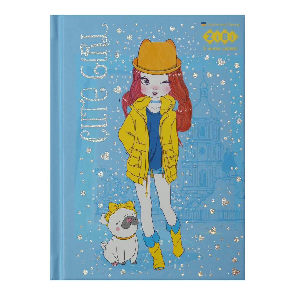 /Блокнот CUTE GIRL, А-6, 64л., кл., тв. обкл., мат. лам.+лак, жовтий, KIDS Line