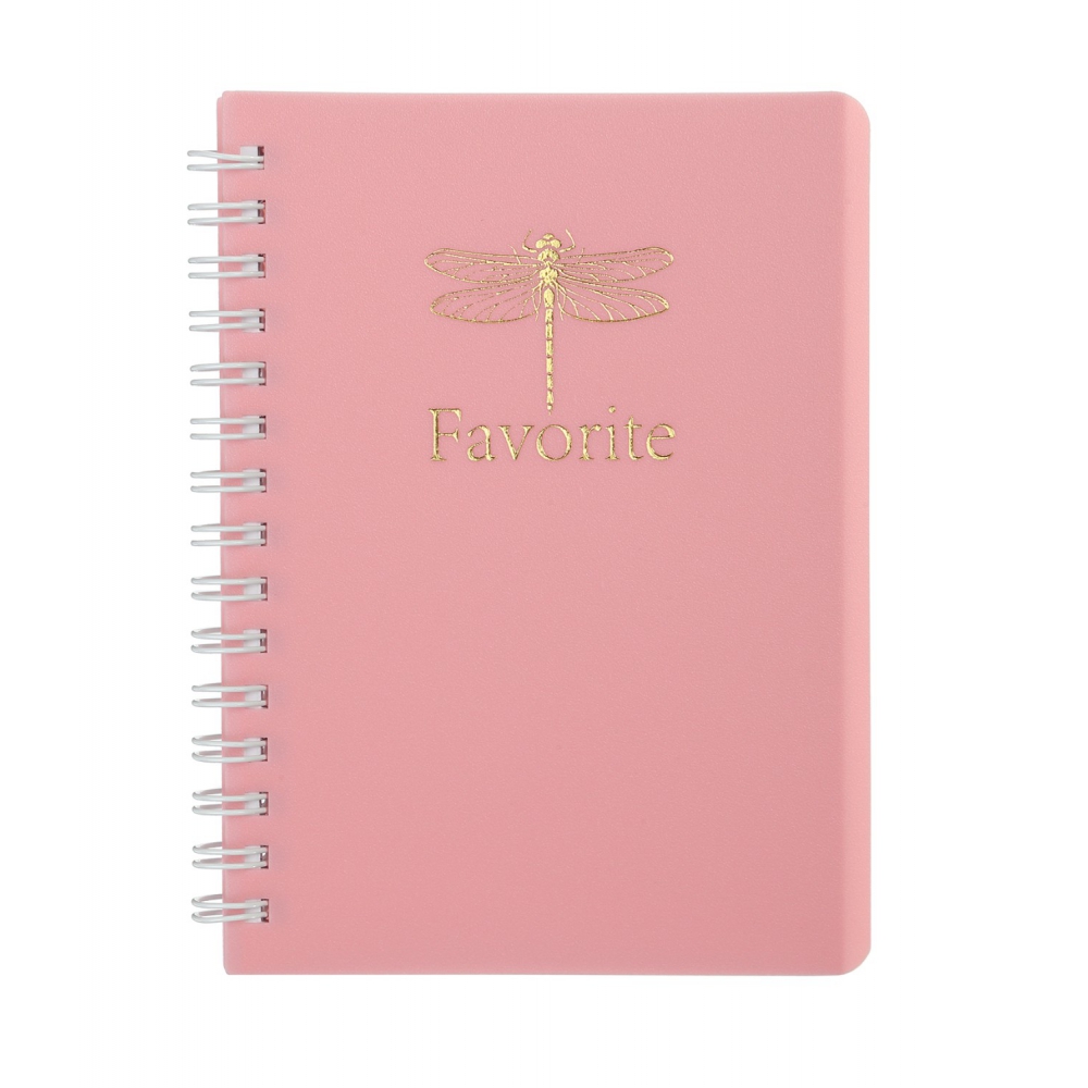 /Зошит для нотаток FAVOURITE, PASTEL, А6, 80 арк., клітинка, пласт. обкладинка, рожевий