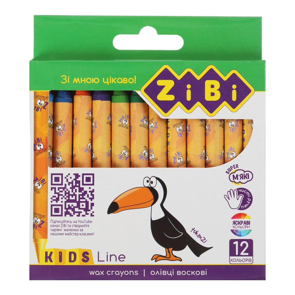 Олівці воскові, 12 кольорів