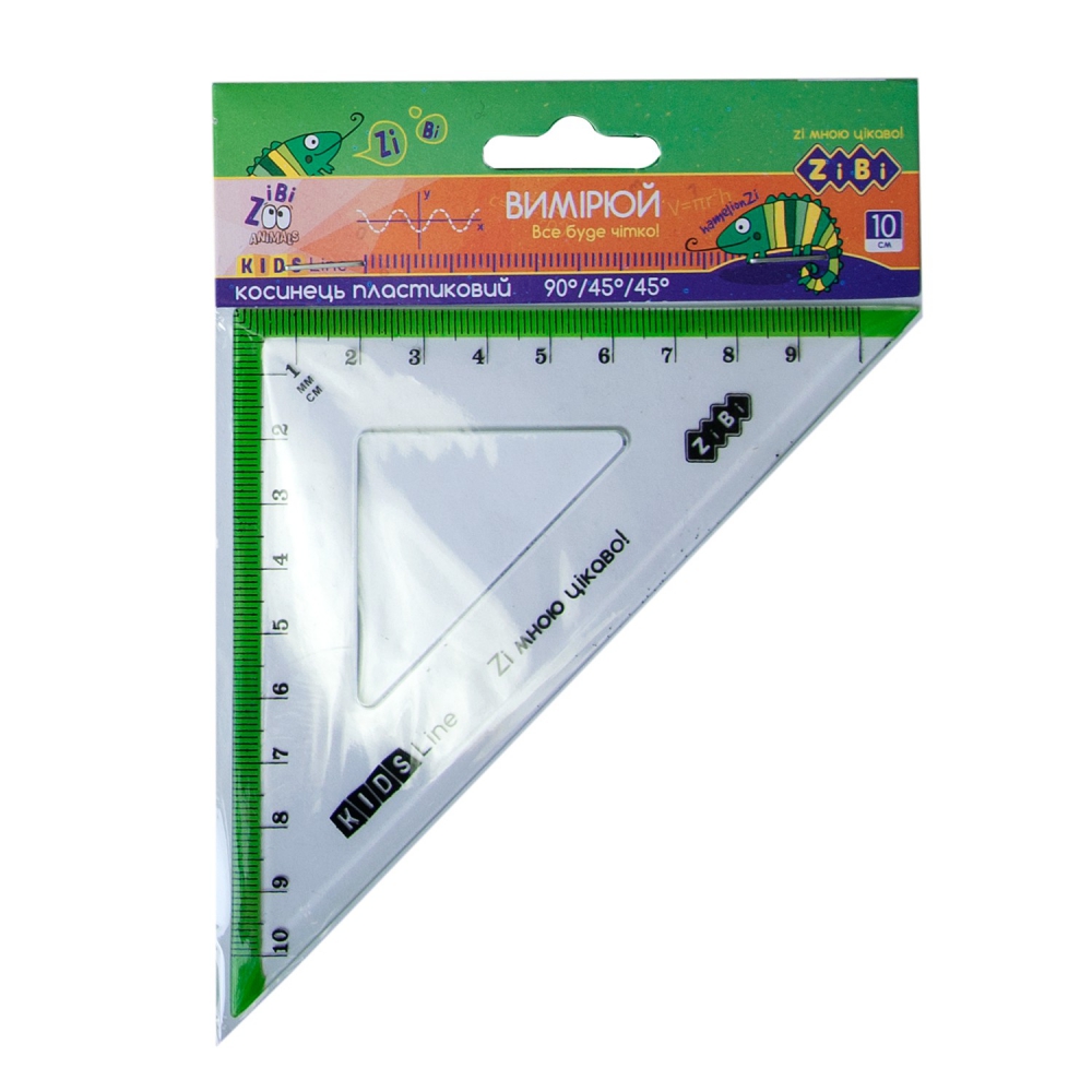 Косинець 100мм, з салатовою смужкою, блістер