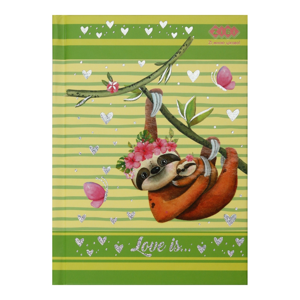/Блокнот LOVE IS, А-6, 64л., кл., тв. обкл., мат. лам.+лак, салатовий, KIDS Line