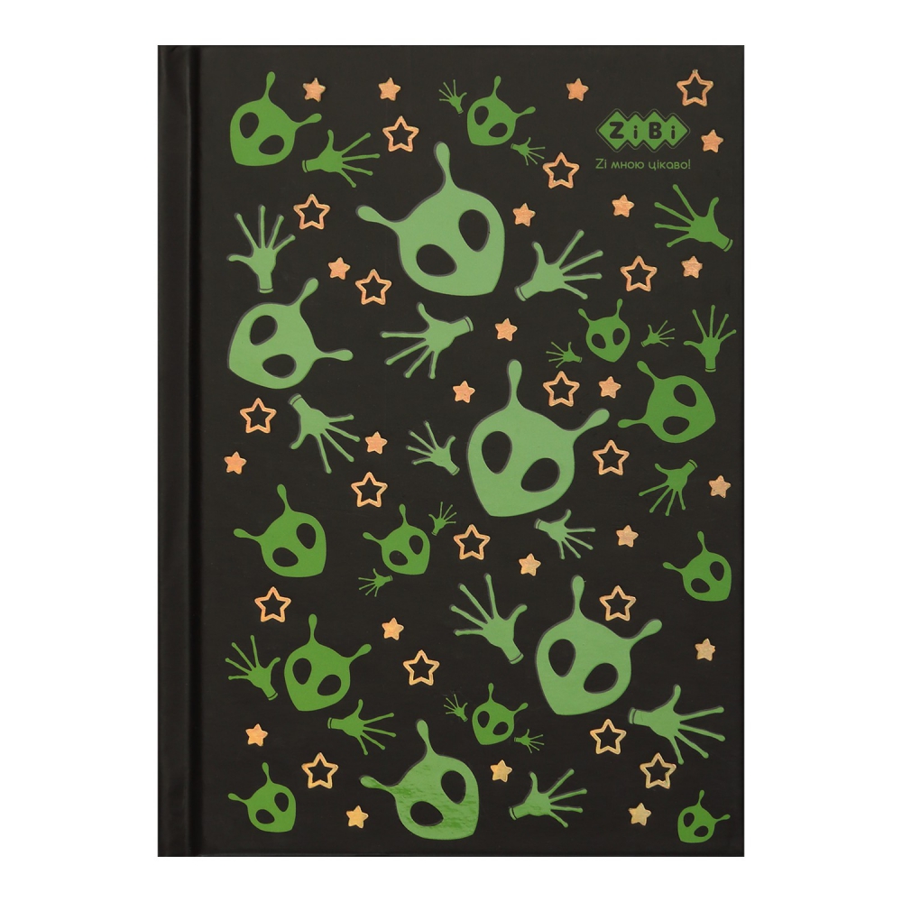 /Блокнот UFO, А-6, 64л., кл., тв. обкл., мат. лам.+лак, чорний, KIDS Line