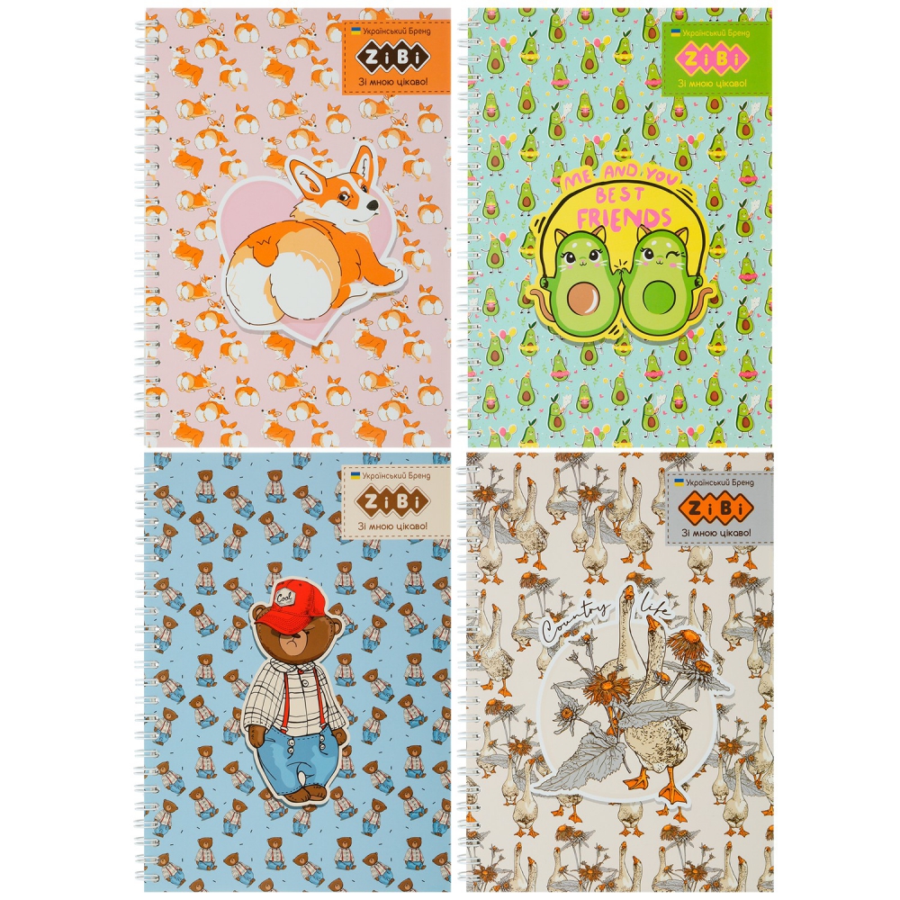 /Блокнот на пружині збоку CUTE kiddy, А-5, 64 арк., кліт.,KIDS Line, асорті