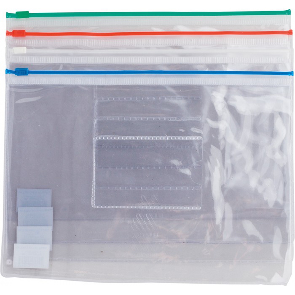 Папка-конверт А5, пласт. блискавка, асорті