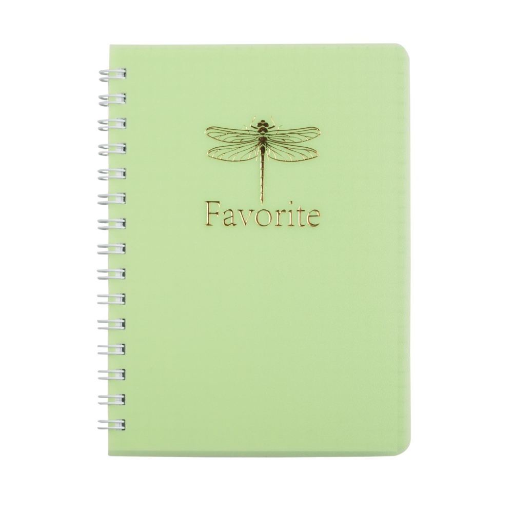 /Зошит для нотаток FAVOURITE, PASTEL, А6, 80 арк., клітинка, пласт. обкладинка, салатовий