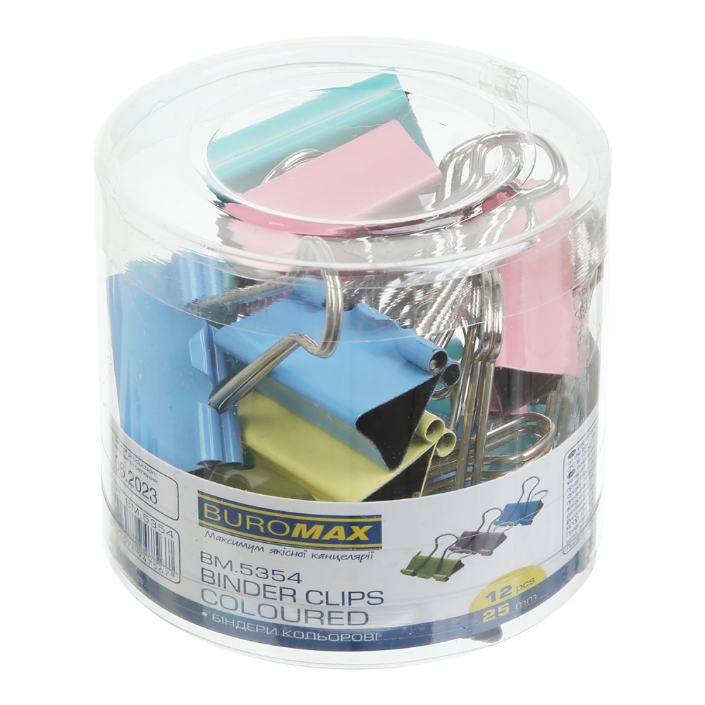 Бiндер кольоровий 25мм, 12шт., туба