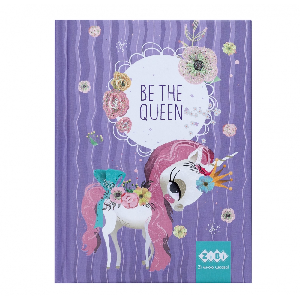/Блокнот BE THE QUEEN, А-6, 64л., кл., тв. обкл., мат. лам.+лак, гліт, лавандовий