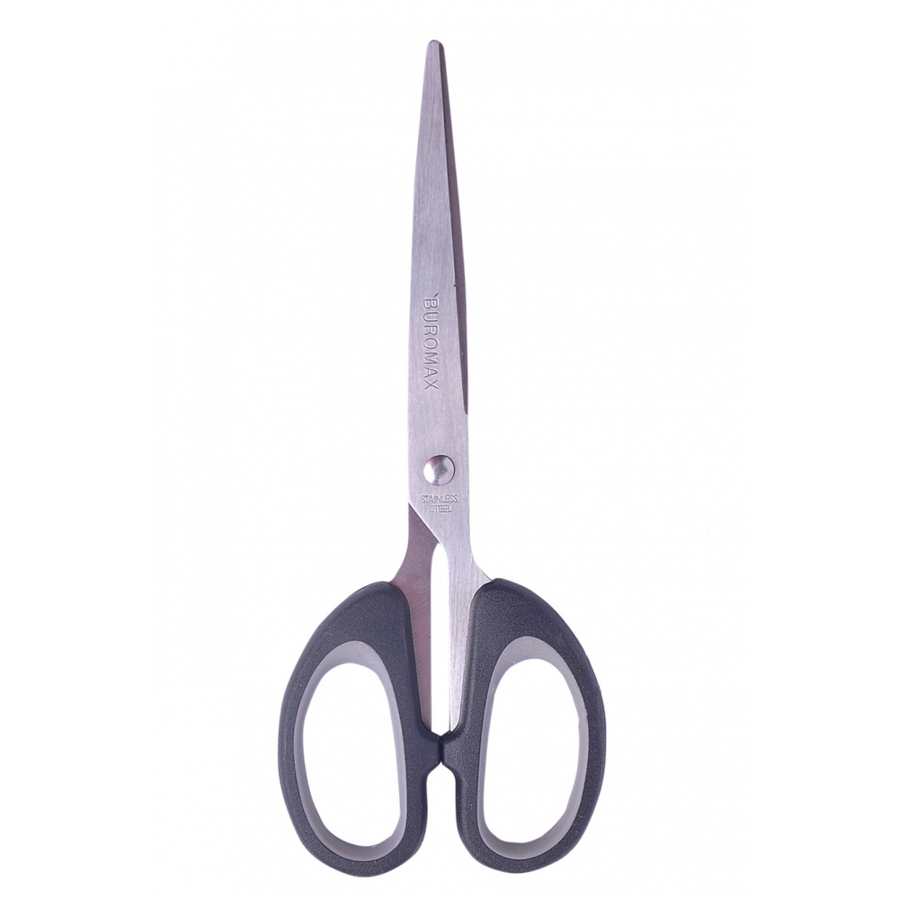 Ножицi офiснi JOBMAX, 163мм, сірі вставки