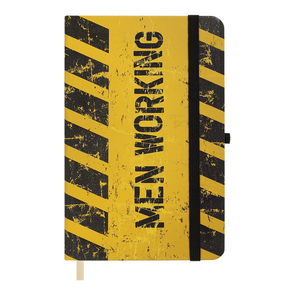 /Книжка записна MACHO, на гумці, 136х207мм, 96 арк., кліт., офсет крем., тв.лам.обкл., жовта