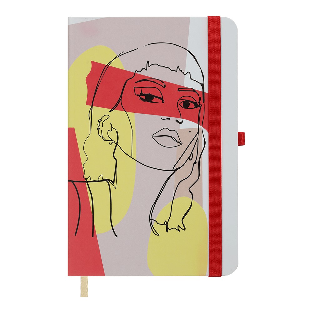 /Книжка записна LADY, на гумці, 136х207мм, 96 арк., кліт., офсет крем., тв.лам.обкл., капучіновая