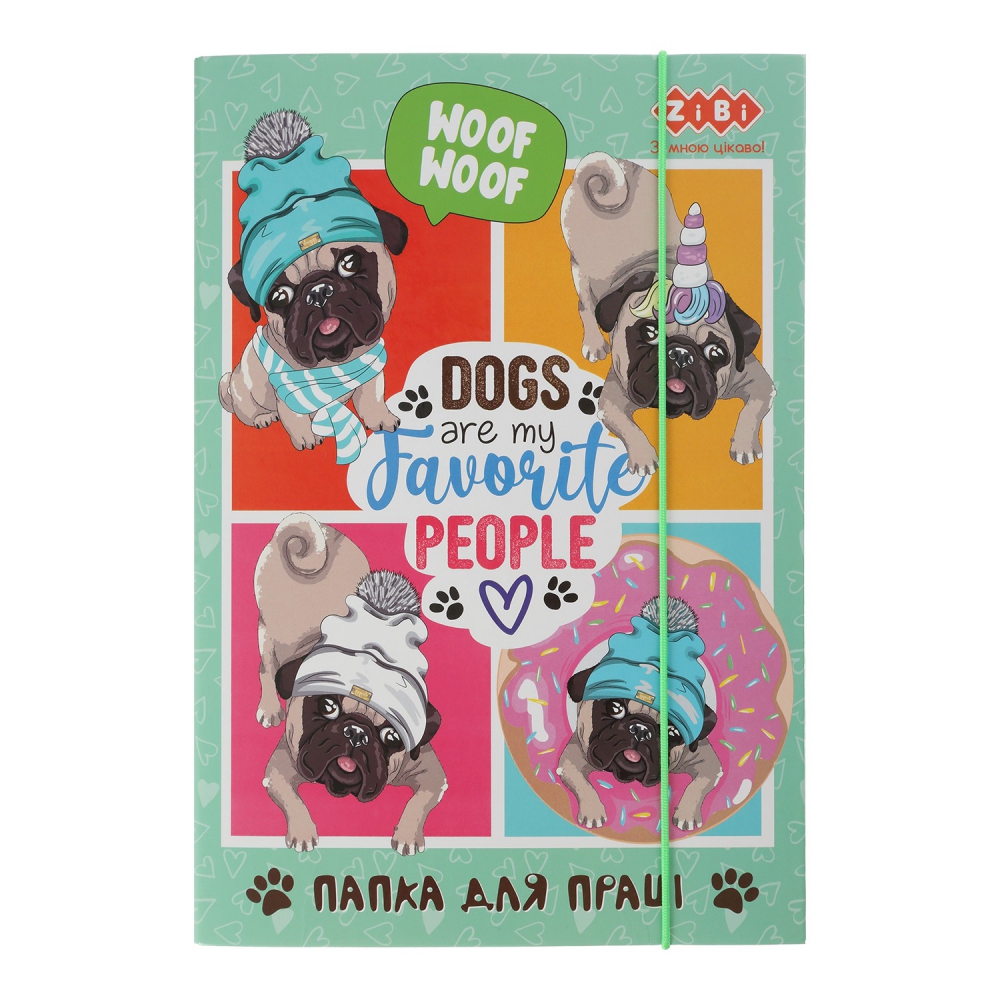 /Папка для праці LOVELY DOG, картонна, на гумках А4+ (300х212х28мм), KIDS Line