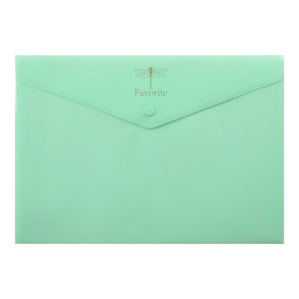 Папка-конверт А4 на кнопці PASTEL, м'ятний