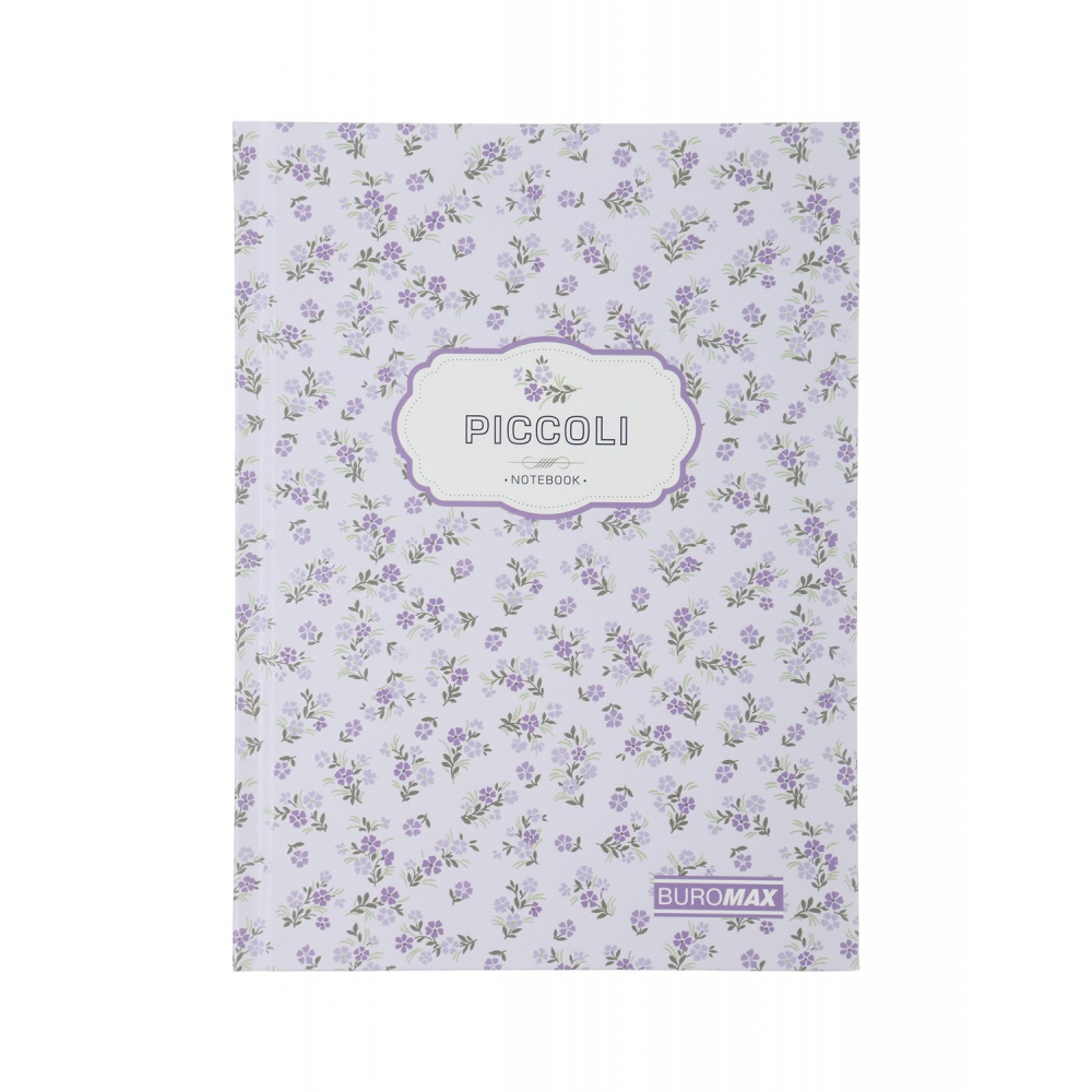 /Записна книжка PICCOLI, А-5, 80 арк.,  кл., інт. обкл., мат. лам.+лак, лавандовий