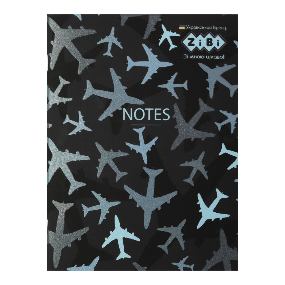 /Блокнот BRIGHT, 140х187мм, 32 арк., кліт., ітгр. обкл., структ. лак.+Уфлак, на скобі, графітовий K