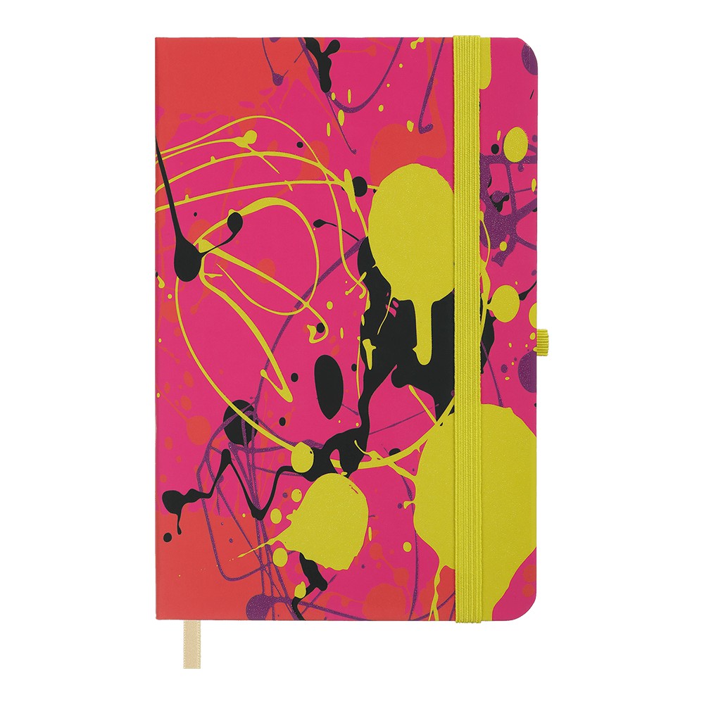 /Книжка записна INFINITY, на гумці, 136х207мм, 96 арк., кліт., офсет крем., тв.лам.обкл., малинова