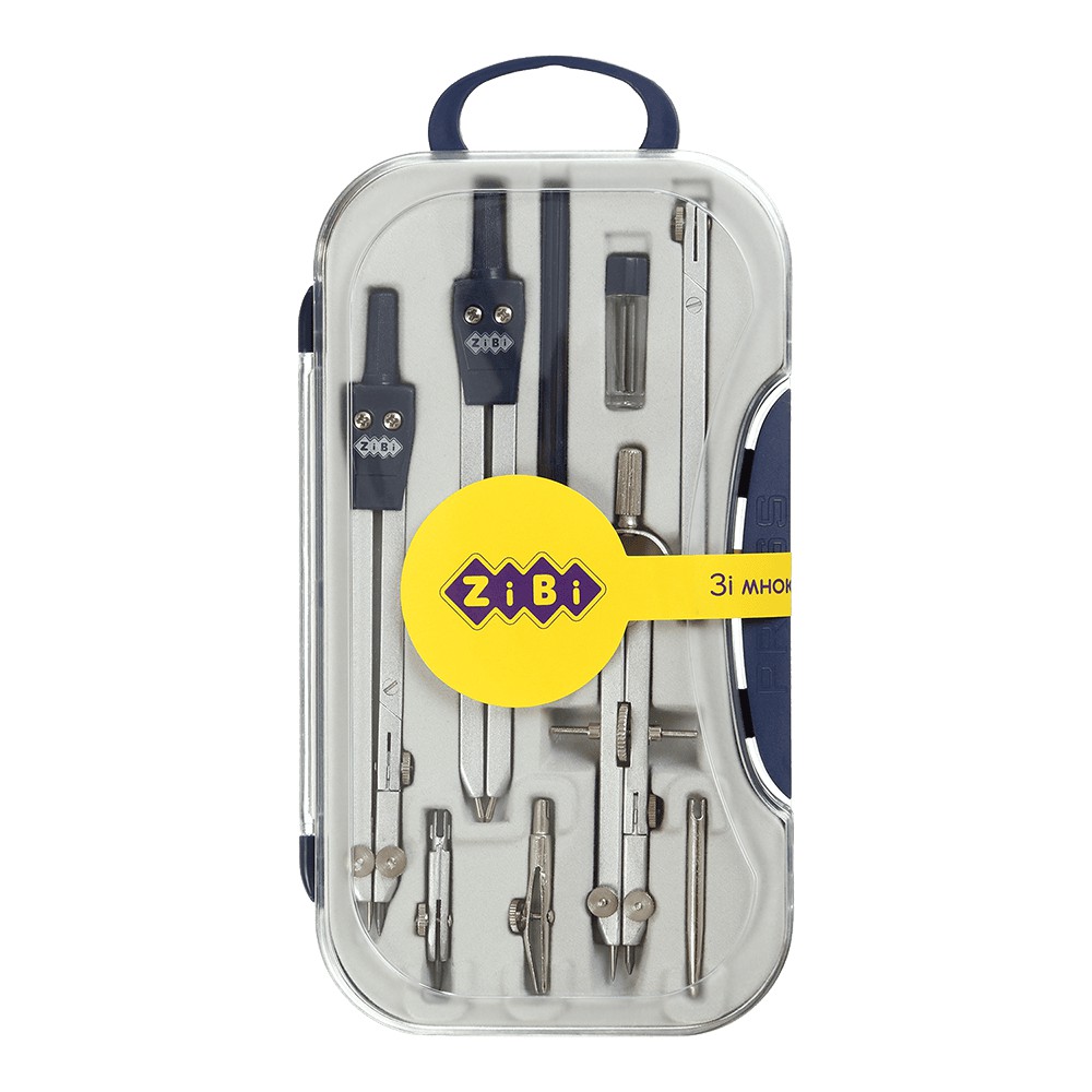 Готовальня COLLEGE 9 предметів, темно-синій