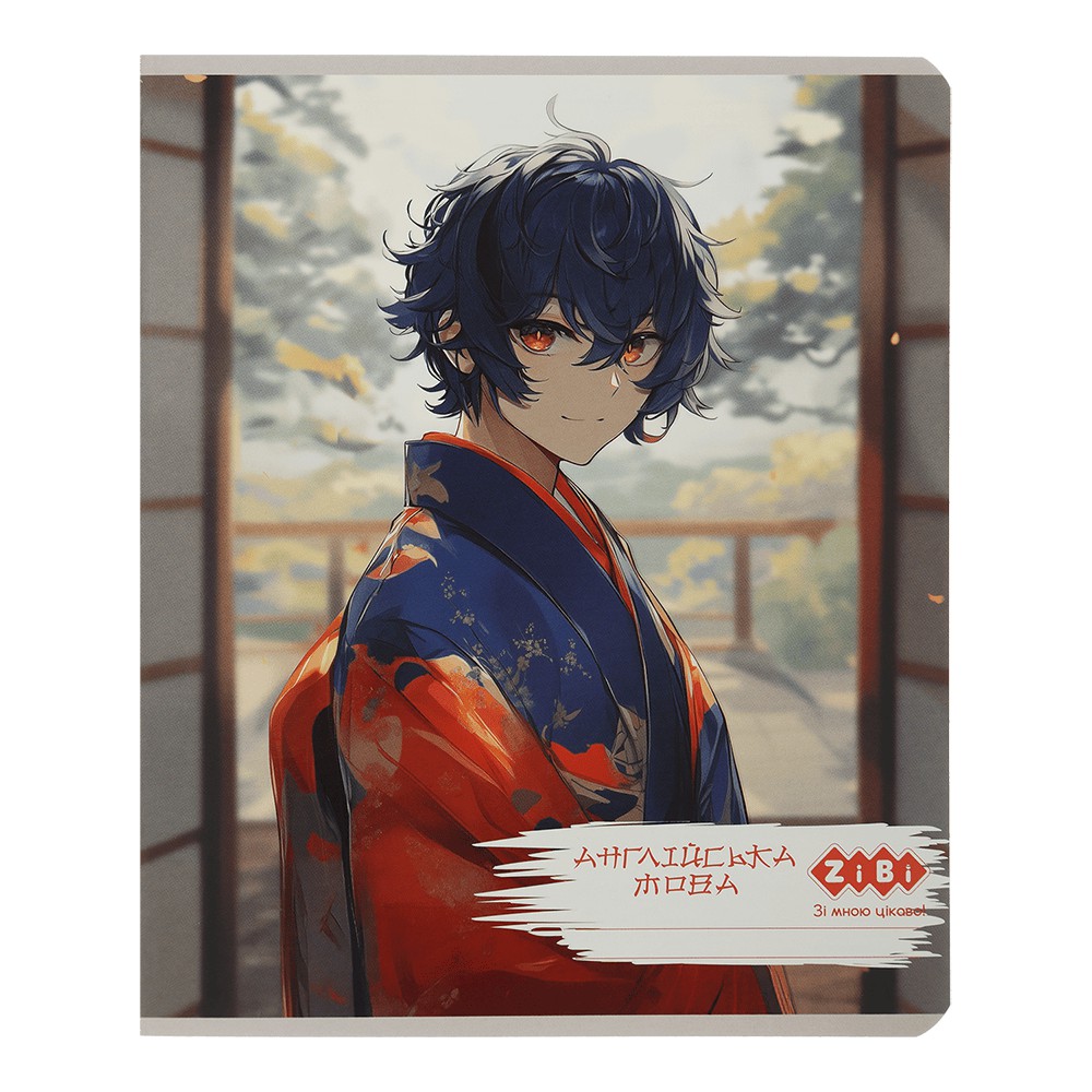 /Зошит учнівський загальний ANIME, 48арк., клітинка, англійська, конгрев. тисн. + УФ лак, KIDS LINE