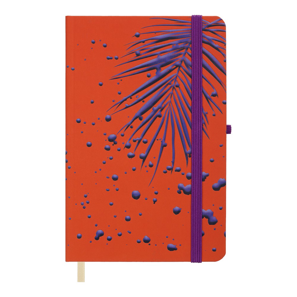 /Книжка записна PIANTE, на гумці, 136х207мм, 96 арк., кліт., офсет крем., тв.лам.обкл., помаранчева