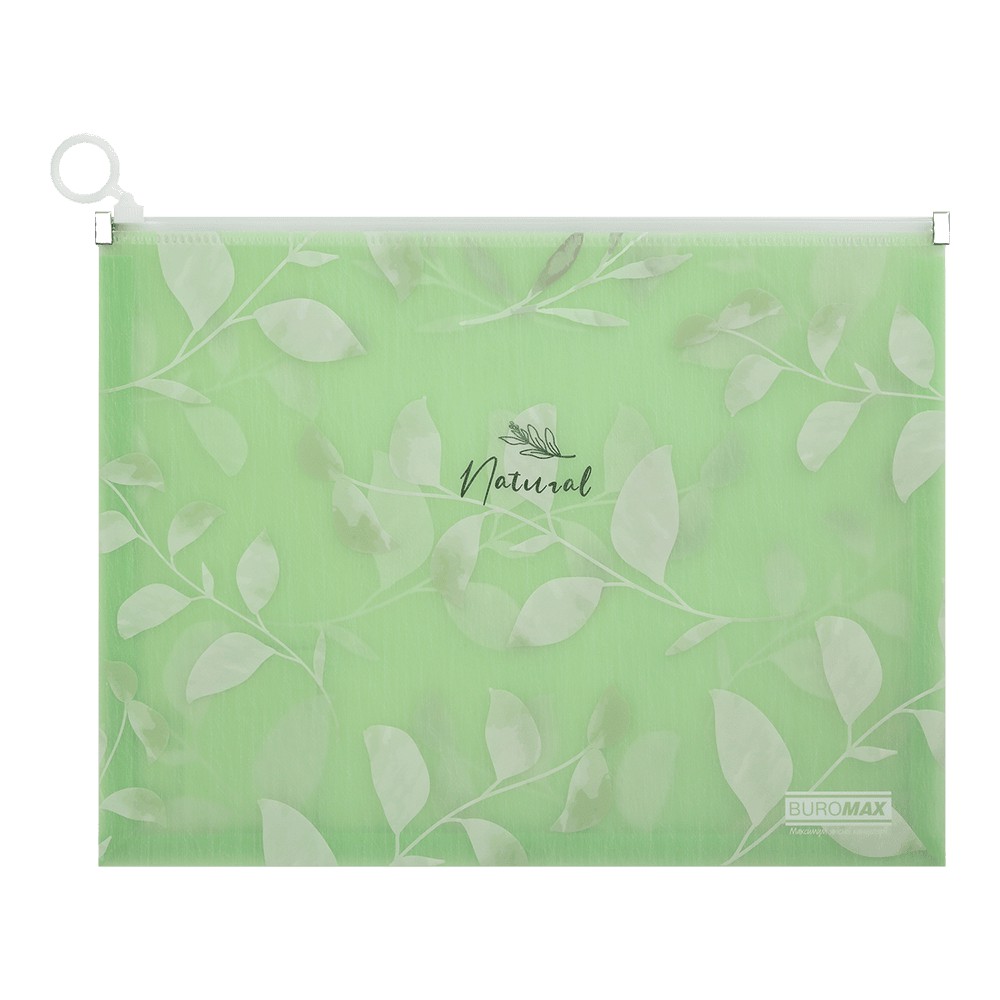 Папка-конверт А4 на zip-блискавці, GREEN ARABESKI, напівпрозора, зелена