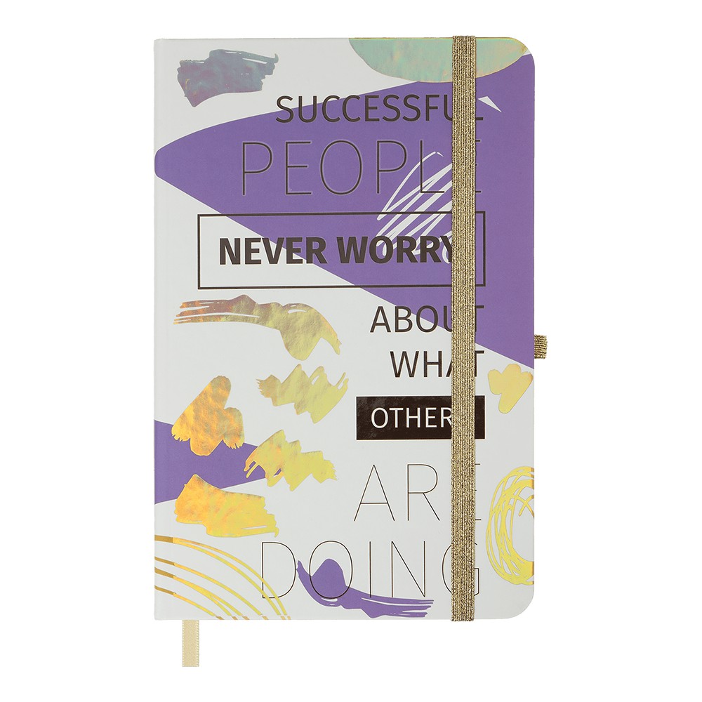 /Книжка записна IDEA, на гумці, 136х207мм, 96 арк., кліт., офсет крем., тв.лам.обкл., бузкова