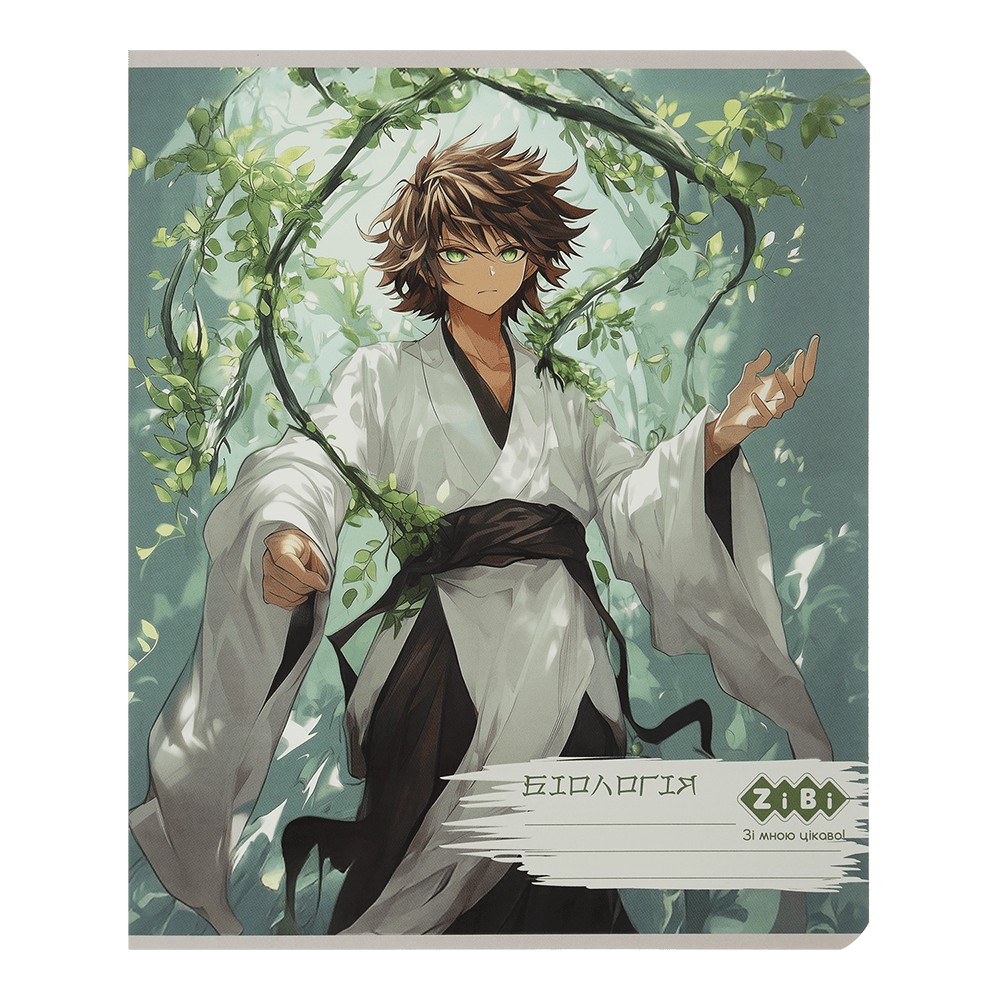 /Зошит учнівський загальний ANIME, 48арк., клітинка, біологія,  конгрев. тисн. + УФ лак, KIDS LINE