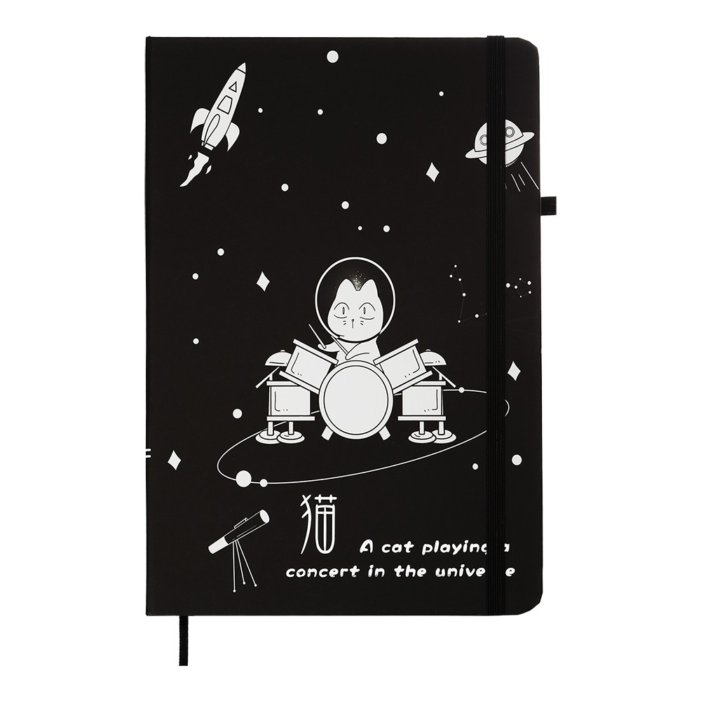 Книжка записна COSMO на гумці, А5, 80 арк., клітинка., офсет крем., тв.лам.обл., синя, KIDS LINE