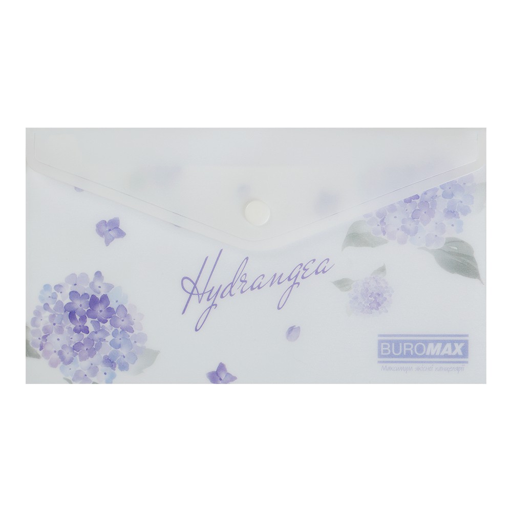 Папка-конверт DL на кнопці, DREAM ARABESKI, напівпрозора, світло-синя