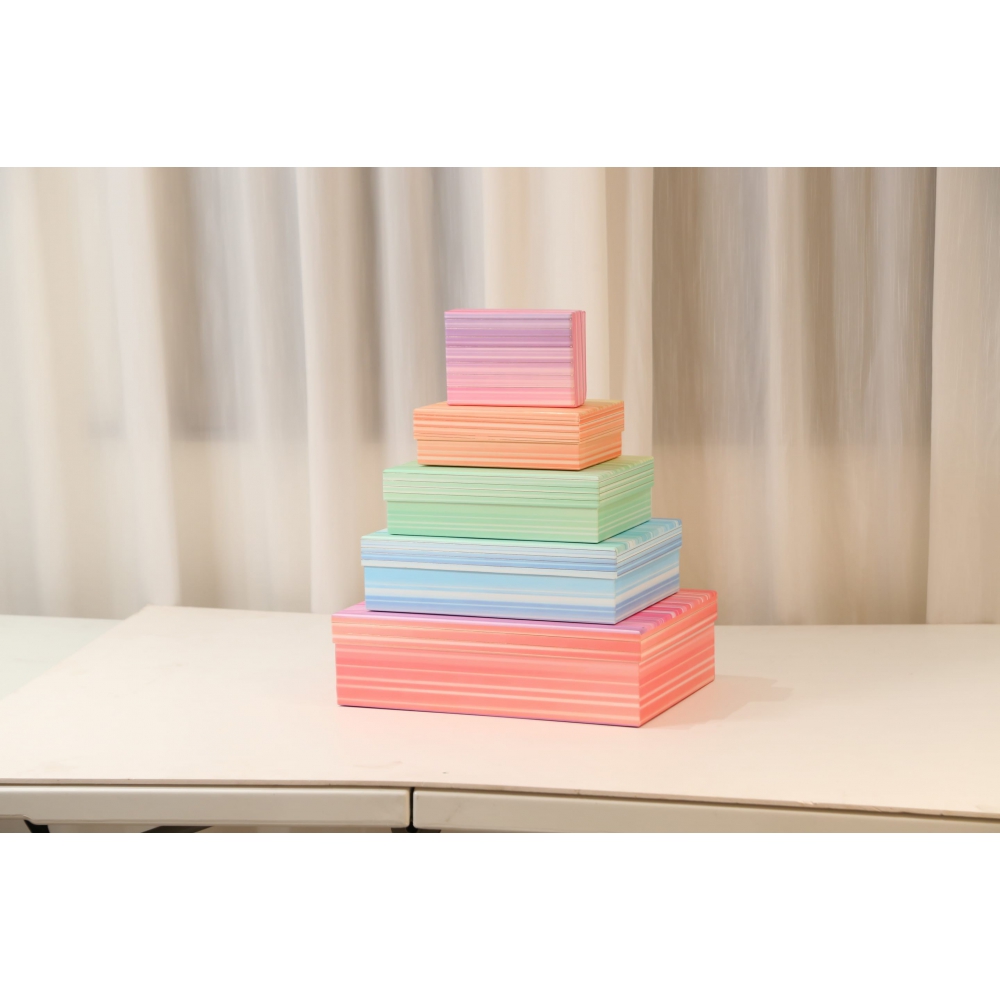 Коробки подарункові, набір 10шт, вкладені 1в1 - розмір найбільшої 37х27х11см, тиснення фольгою BM.23