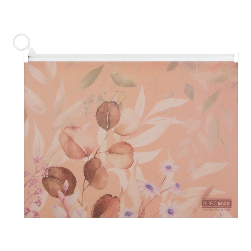 Папка-конверт А4 на zip-блискавці, PEACH ARABESKI, напівпрозора, персикова