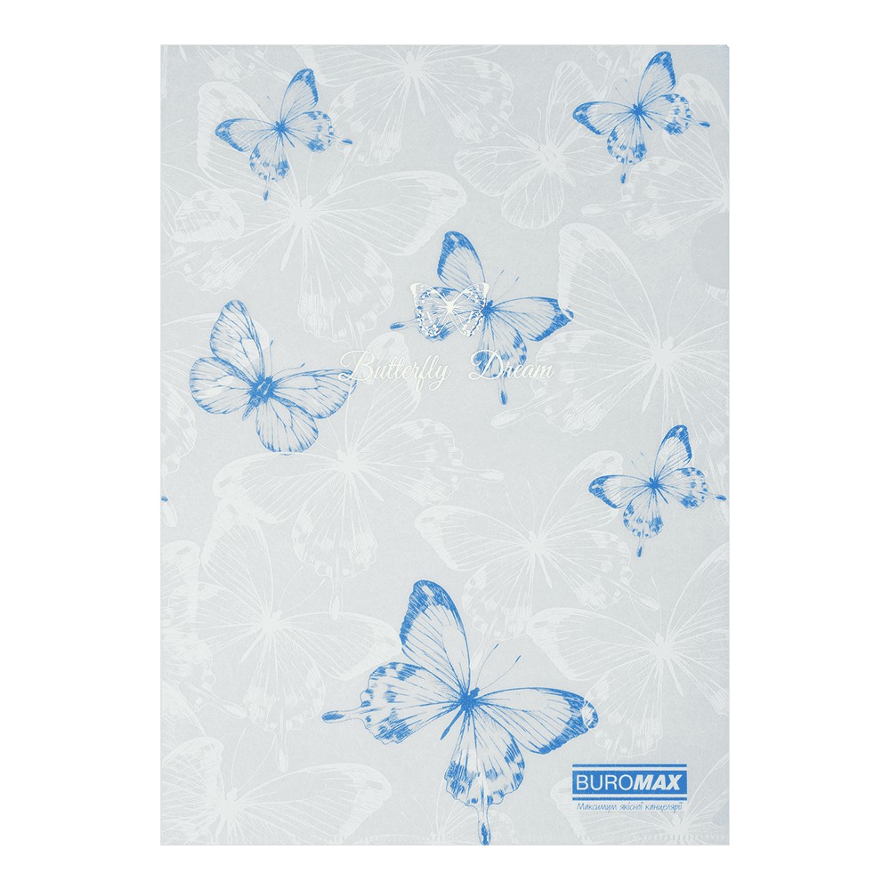 Папка-кутик А4, BUTTERFLY ARABESKI, напівпрозора, біла перламутрова