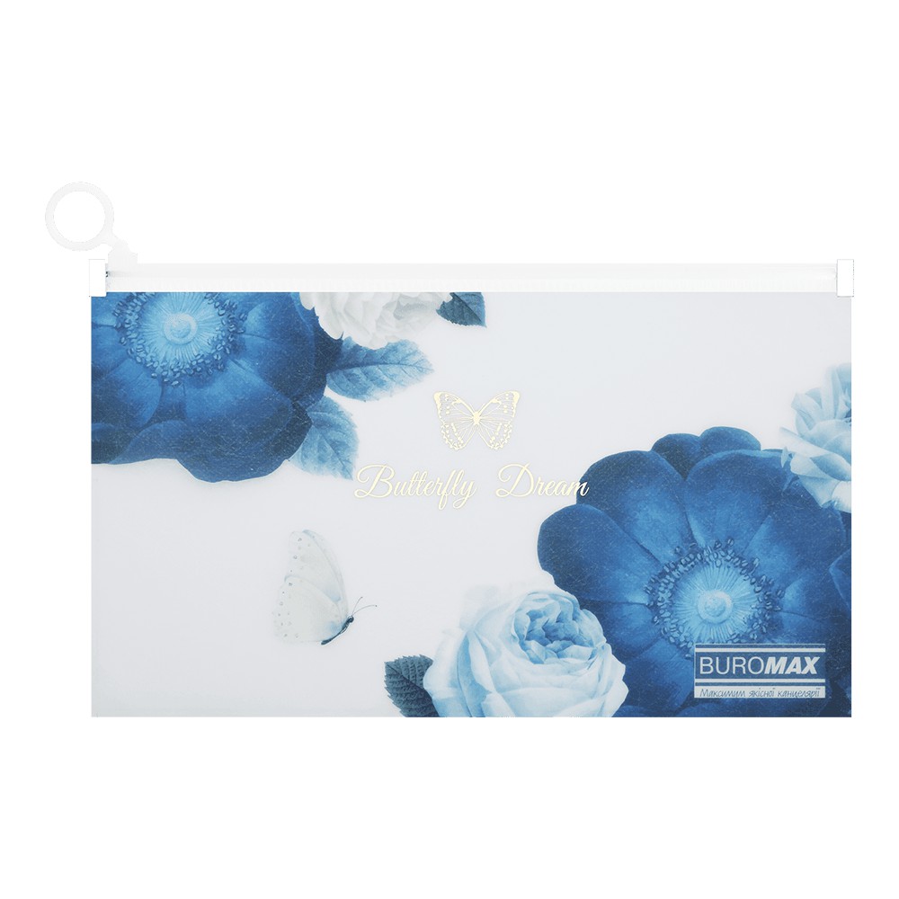 Папка-конверт DL на zip-блискавці, SHADES ARABESKI, напівпрозора, темно-синя