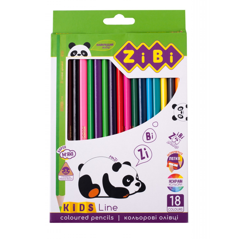 Олівці кольорові, 18 кольорів, KIDS LINE