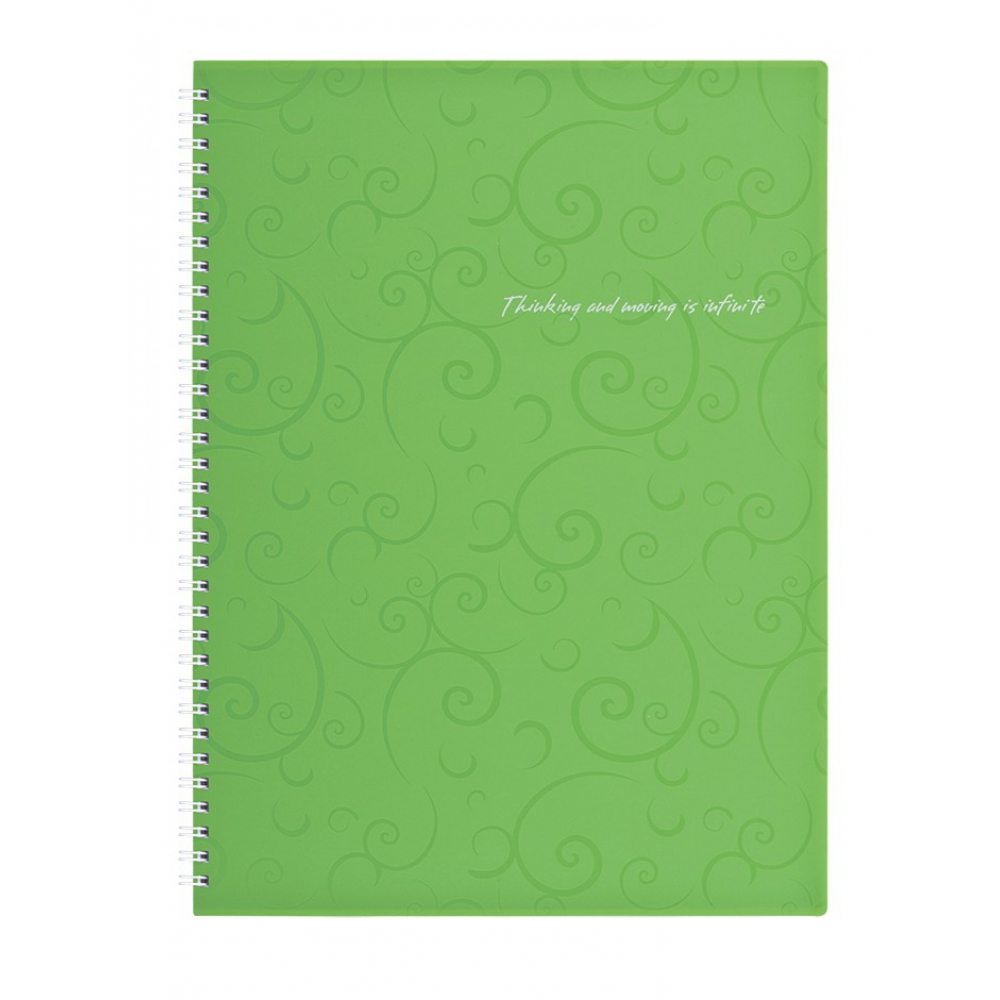 /Зошит на пруж. Barocco А4, 80 арк, кл., салатовий, пласт.обкл.