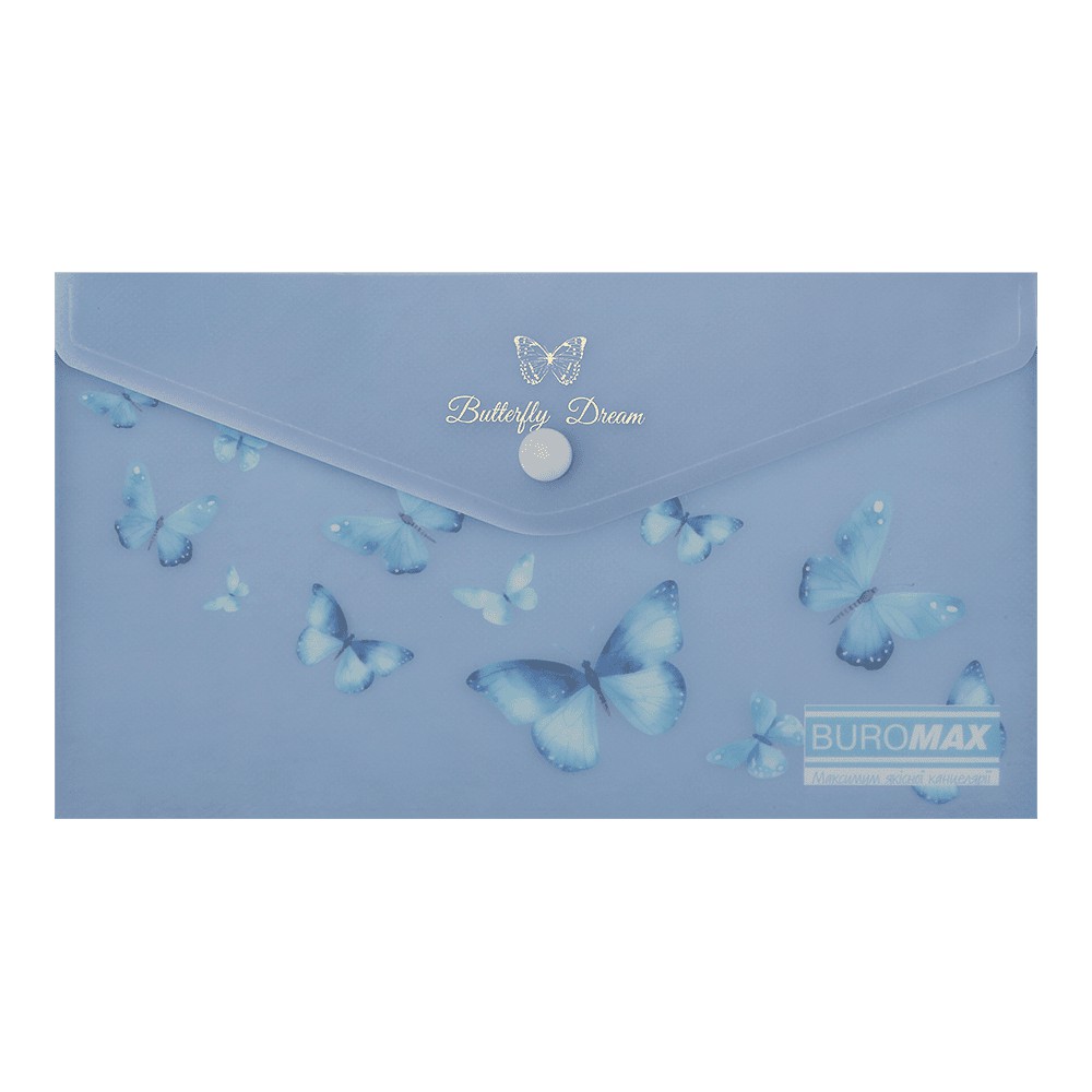 Папка-конверт DL на кнопці, SKY ARABESKI, напівпрозора,електрик