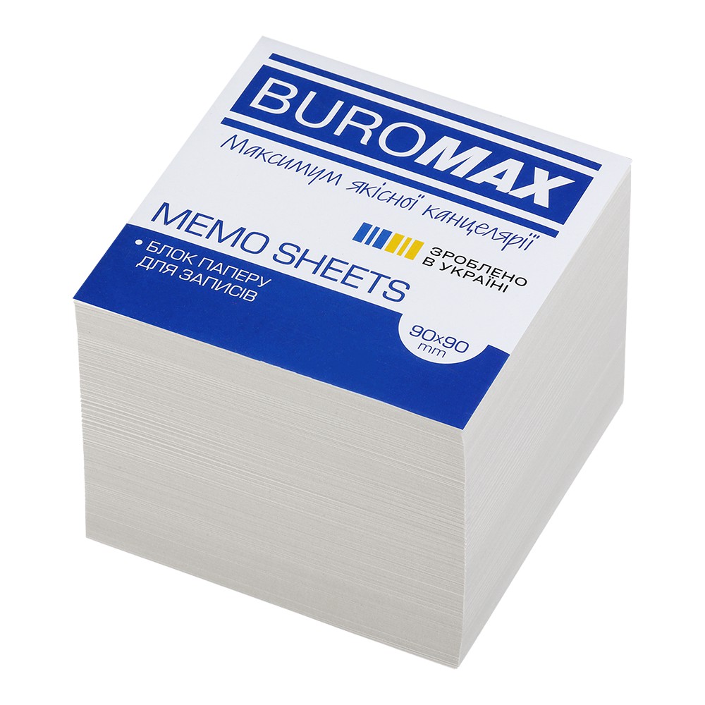 /Блок білого паперу для нотаток JOBMAX 90х90х80мм.,1000 арк., не скл.
