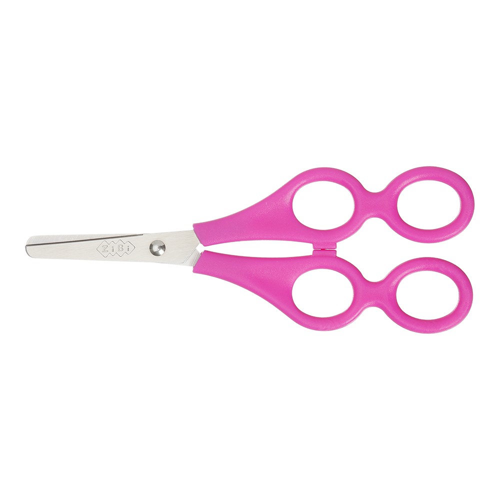 Ножиці навчаючі 165мм, з лінійкою, рожевий