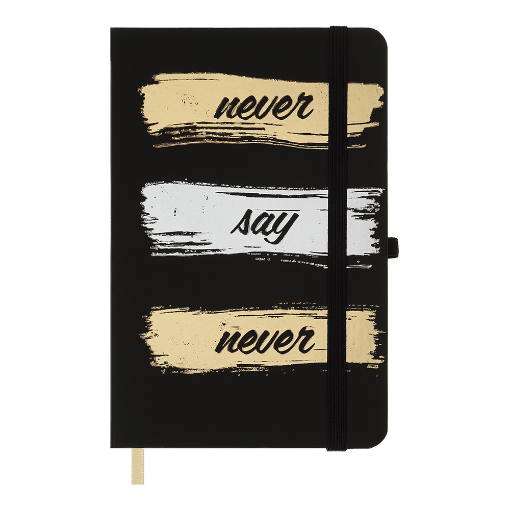 /Книжка записна IDEA, на гумці, 136х207мм, 96 арк., кліт., офсет крем., тв.лам.обкл., чорна