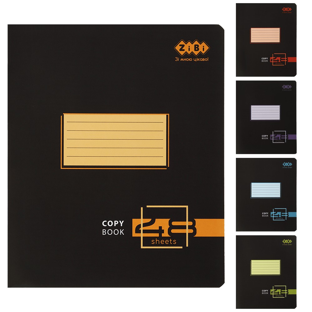 /Зошит учнівський загальний BLACK NEO, 48 арк., клітинка,  KIDS LINE