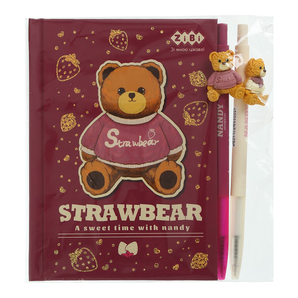 /Набір 3 - BEAR TOY блокнот А6, 64 л., клітинка + 2 кулькові ручки автоматичні, KIDS Line
