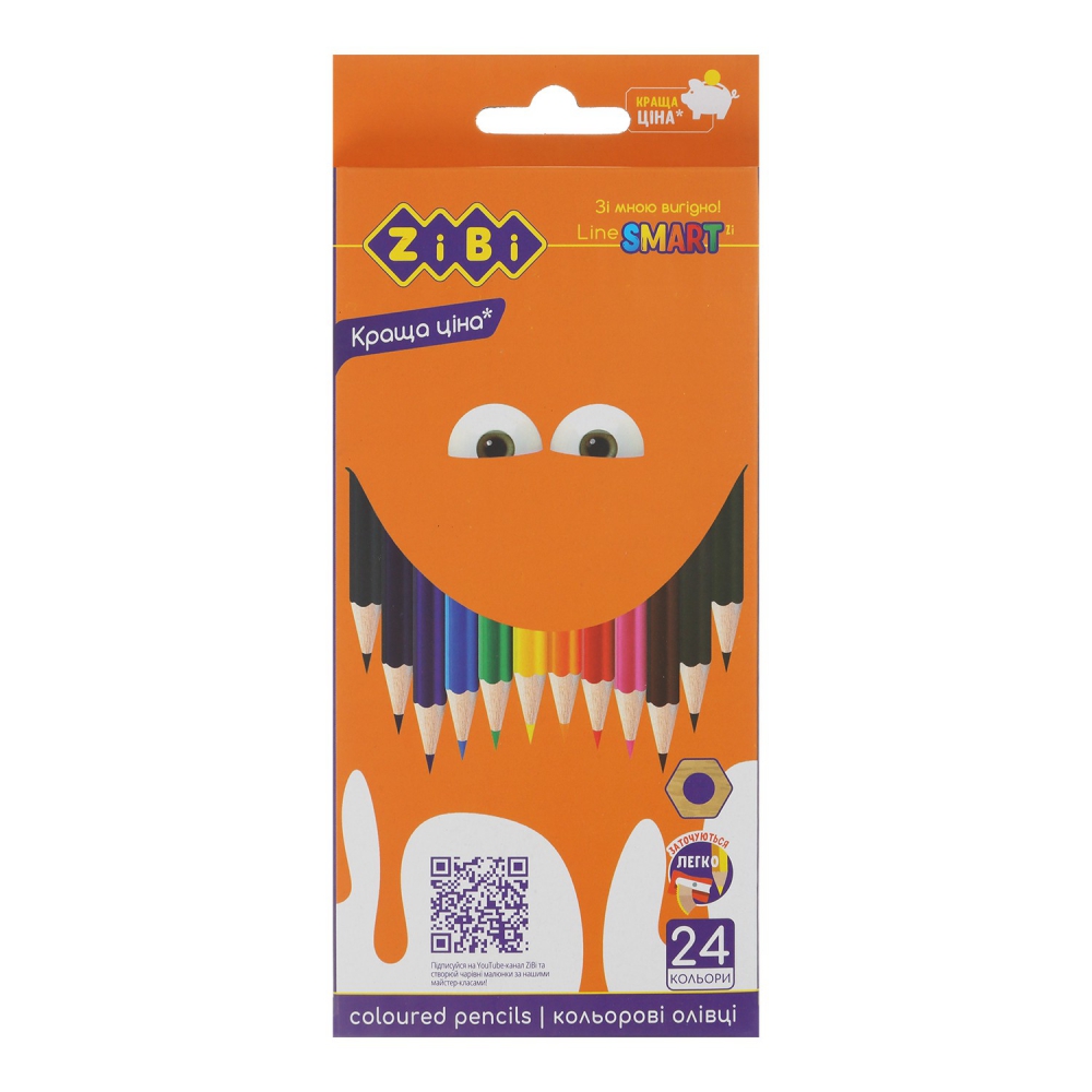 Олівці кольорові 24 кольорів SMART