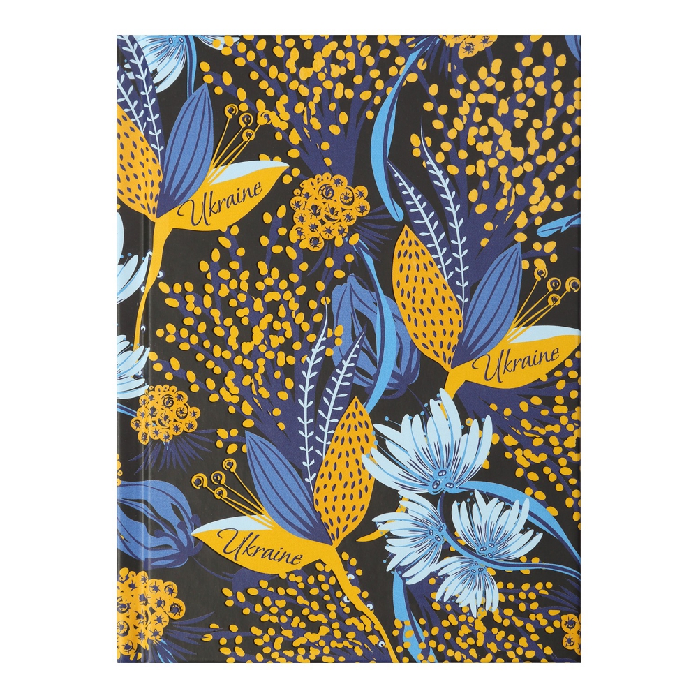 /Блокнот FLORA, А-6, 64л., кл., тв. обкл., мат. лам.+лак, чорний