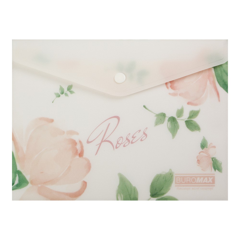 Папка-конверт А5 на кнопці, RAMIRA ARABESKI, напівпрозора, коралова