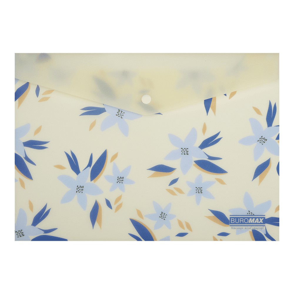 Папка-конверт А4 на кнопці, MYOSOTIS ARABESKI, напівпрозора, маренго