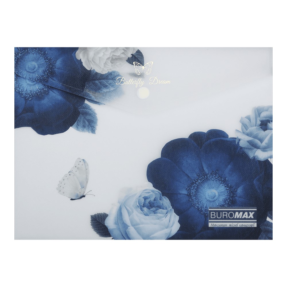 Папка-конверт А5 на кнопці, SHADES ARABESKI, напівпрозора, темно-синя