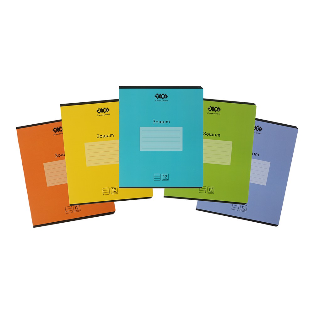 /Зошит учнівський шкільний MONOCHROME, 12арк., лінія, асорті, KIDS LINE