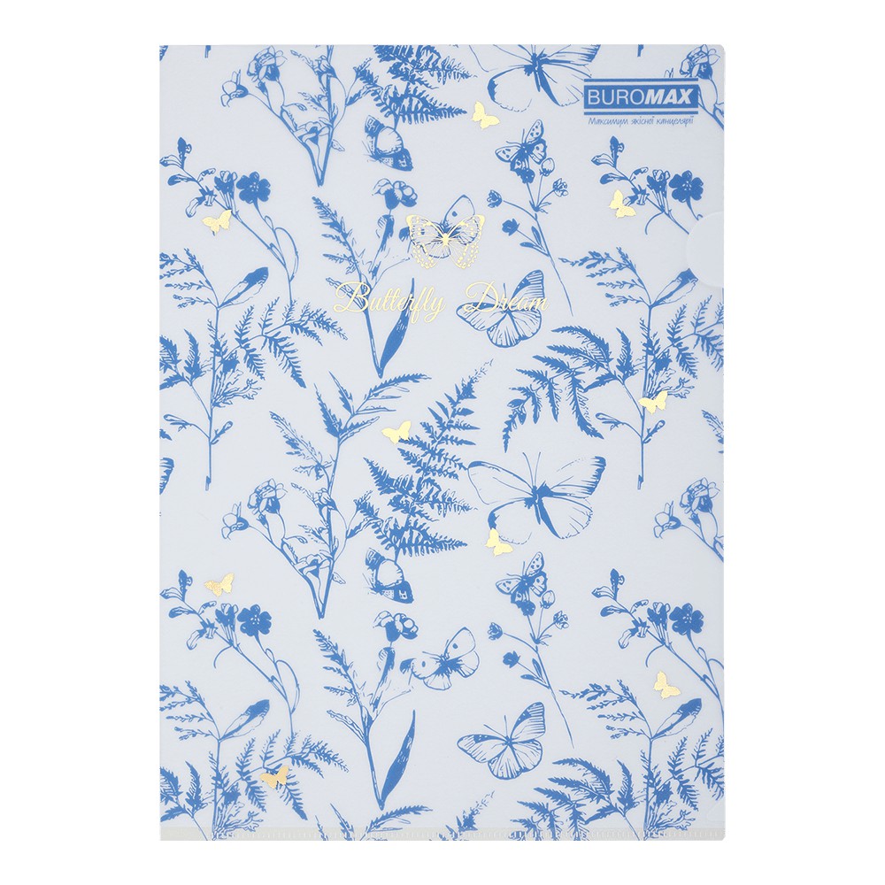 Папка-кутик А4, FERN ARABESKI, напівпрозора, блакитна