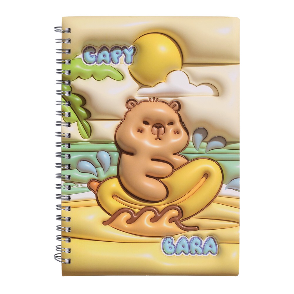 Блокнот на пружині збоку CAPYBARA, А5, 70 арк., клітинка, асорті, KIDS Line