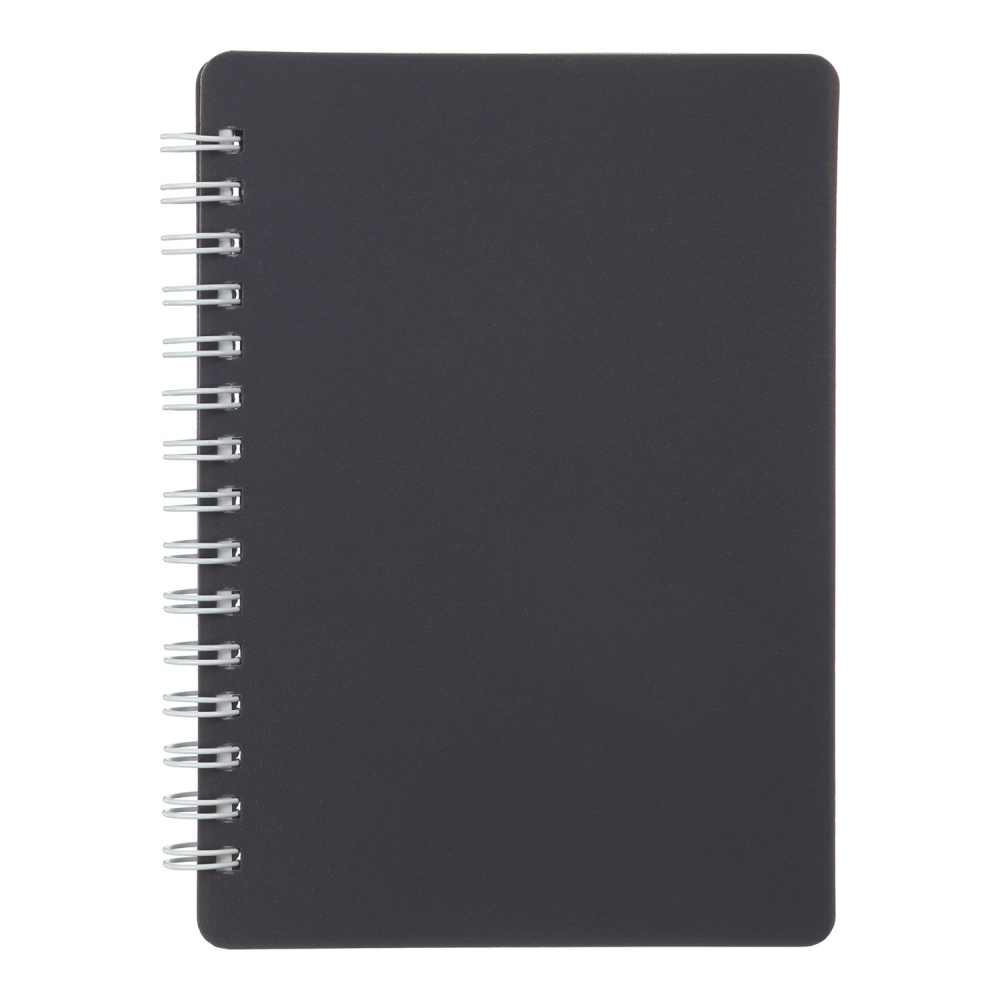 /Книжка для записів на пружині CLASSIC  А6, 80 арк, кл., сірий, пласт.обкл.