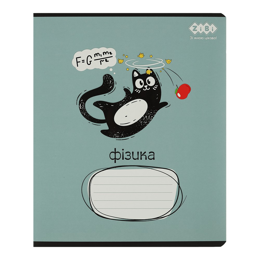 /Зошит учнівський загальний CRAZY CAT, 48арк., клітинка, фізика, конгревн. тисн. + УФ лак вибір. KID
