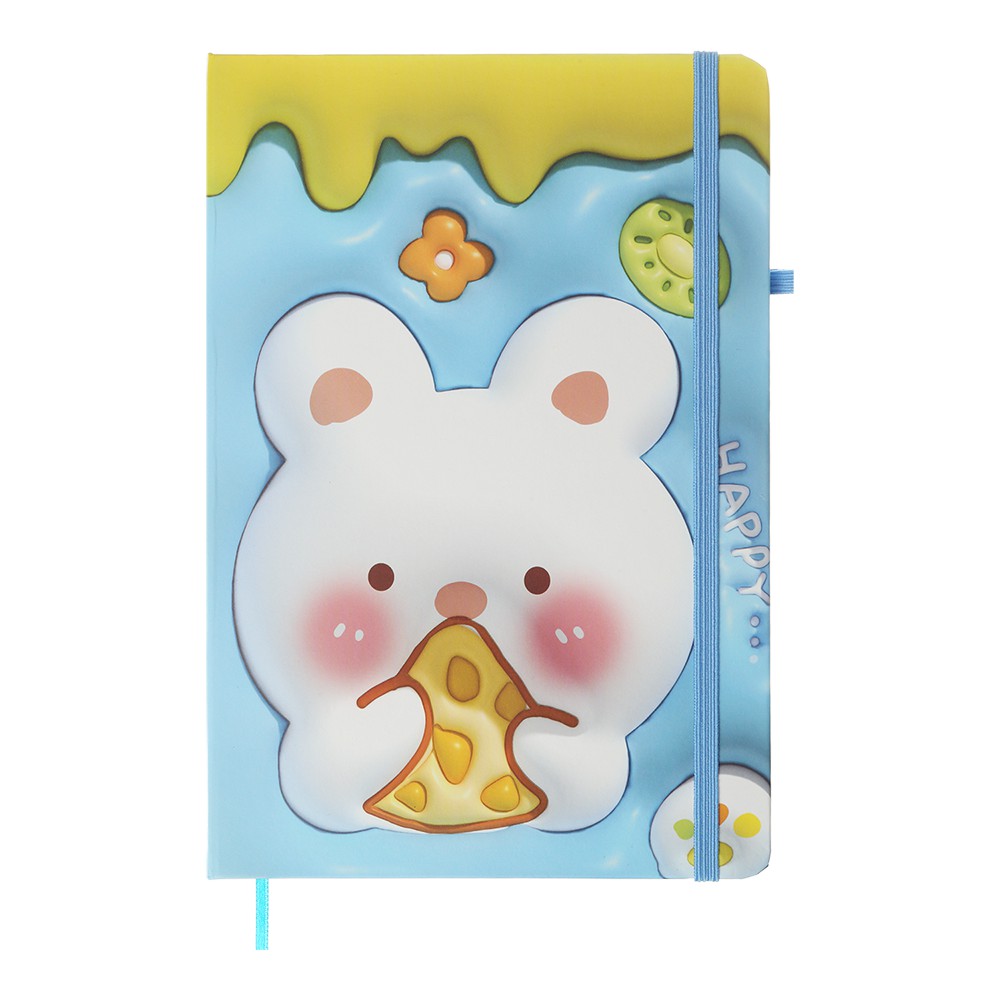 Книжка записна YAMMY на гумці, А5, 80 арк., клітинка., офсет крем., тв.лам.обл., блакитна, KIDS LIN